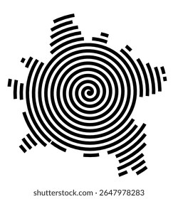 Symbol Map of the city Hambühren (Niedersachsen, Germany) showing the city with a black spiral line
