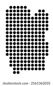 Symbol Map of the City Nieuwegein (Netherlands) showing the city with a pattern of just a few black dots