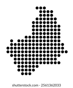 Symbol Map of the City Nijmegen (Netherlands) showing the city with a pattern of just a few black dots