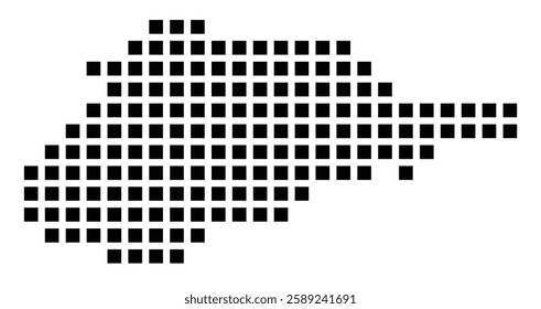 Symbol Map of the City Nissewaard (Netherlands) showing the city with a pattern of just a few black squares