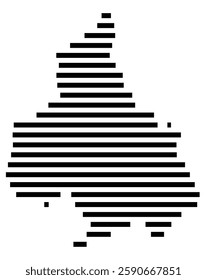 Symbol Map of the City Nitra (Slovakia) showing the city with a few black horizontal lines
