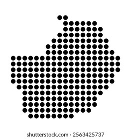 Symbol Map of the City Nogueira, Fraiao e Lamacaes (Portugal) showing the city with a pattern of just a few black dots