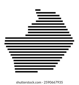 Symbol Map of the City Nogueira, Fraiao e Lamacaes (Portugal) showing the city with a few black horizontal lines