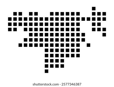 Symbol Map of the City Nordhausen (Germany) showing the city with a pattern of just a few black squares