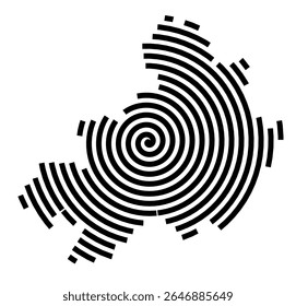 Symbol Map of the city Wipperfürth (Nordrhein-Westfalen, Germany) showing the city with a black spiral line