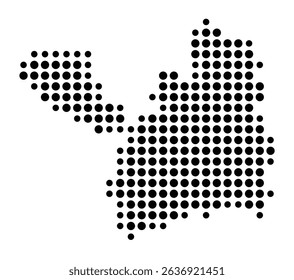 Symbol Map of the city Nordstemmen (Niedersachsen, Germany) showing the city with a pattern of just a few black dots