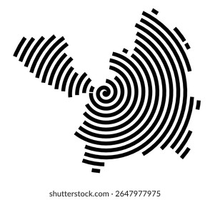 Symbol Map of the city Nordstemmen (Niedersachsen, Germany) showing the city with a black spiral line