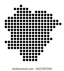 Symbol Map Of the City Northeim (Germany) showing the city with a pattern of just a few black dots