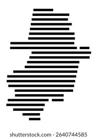 Symbol Map of the city Oberhaching (Bayern, Germany) showing the area of the city with just a few black horizontal lines