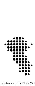 Symbol Map of the city Oberkirch (Baden-Württemberg, Germany) showing the city with a pattern of just a few black dots