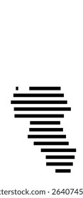 Symbol Map of the city Oberkirch (Baden-Württemberg, Germany) showing the area of the city with just a few black horizontal lines