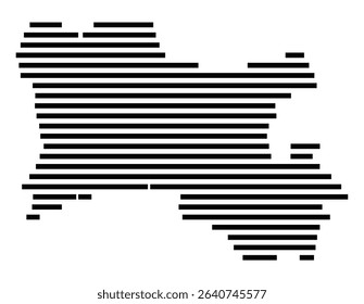 Symbol Map of the city Obersulm (Baden-Württemberg, Germany) showing the area of the city with just a few black horizontal lines
