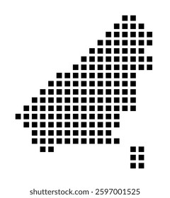 Symbol Map of the City Oceanside (California) showing the city with a pattern of just a few black squares