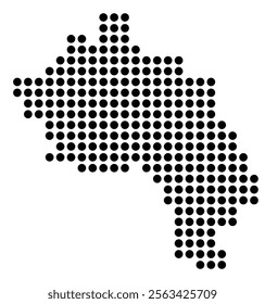 Symbol Map of the City Oerebro (Sweden) showing the city with a pattern of just a few black dots