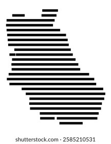 Symbol Map of the City Oer-Erkenschwick (Germany) showing the city with just a few black horizontal lines