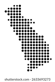 Symbol Map of the city Oestrich-Winkel (Hessen, Germany) showing the city with a pattern of just a few black dots