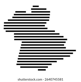 Symbol Map of the city Oftersheim (Baden-Württemberg, Germany) showing the area of the city with just a few black horizontal lines