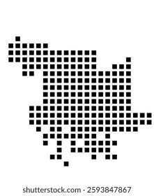 Symbol Map of the City Olathe (Kansas) showing the city with a pattern of just a few black squares