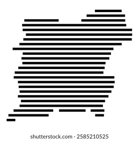 Symbol Map of the City Olpe (Germany) showing the city with just a few black horizontal lines