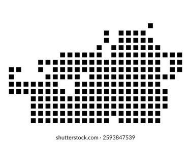 Symbol Map of the City Omaha (Nebraska) showing the city with a pattern of just a few black squares