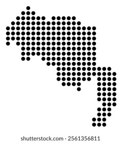 Symbol Map of the City Opava (Czechia) showing the city with a pattern of just a few black dots