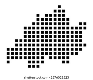 Symbol Map of the City Oranienburg (Germany) showing the city with a pattern of just a few black squares