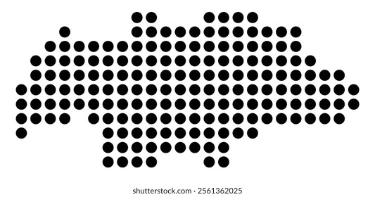 Symbol Map of the City Oss (Netherlands) showing the city with a pattern of just a few black dots