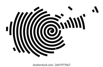 Symbol Map of the city Osterode am Harz (Niedersachsen, Germany) showing the city with a black spiral line