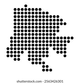 Symbol Map of the City Padova (Italy) showing the city with a pattern of just a few black dots