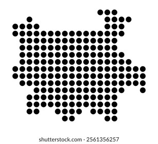 Symbol Map of the City Pamplona_Iruna (Spain) showing the city with a pattern of just a few black dots
