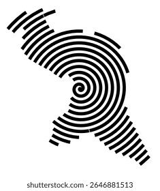 Mapa de símbolos da cidade Panketal (Brandenburg, Alemanha) mostrando a cidade com uma linha espiral preta