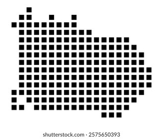 Symbol Map of the City Papenburg (Germany) showing the city with a pattern of just a few black squares