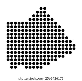 Symbol Map of the City Paris 13e Arrondissement (France) showing the city with a pattern of just a few black dots