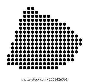 Symbol Map of the City Paris 5e Arrondissement (France) showing the city with a pattern of just a few black dots