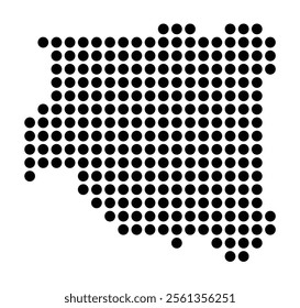 Symbol Map of the City Parla (Spain) showing the city with a pattern of just a few black dots