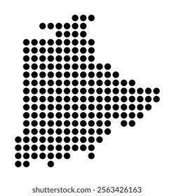 Symbol Map of the City Pau (France) showing the city with a pattern of just a few black dots