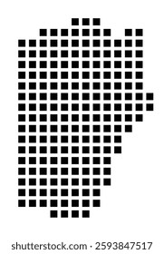 Symbol Map of the City Perth Amboy (New Jersey) showing the city with a pattern of just a few black squares