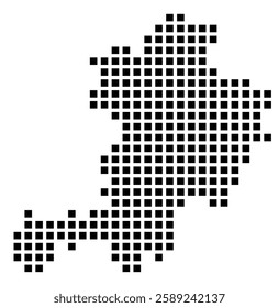 Symbol Map of the City Perugia (Italy) showing the city with a pattern of just a few black squares