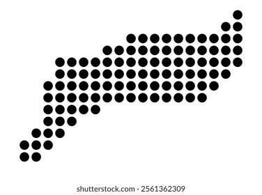 Symbol Map of the City Pessac (France) showing the city with a pattern of just a few black dots