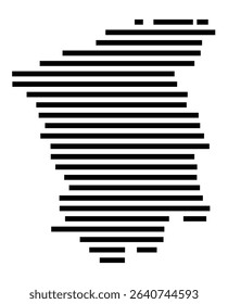 Symbol Map of the city Pfarrkirchen (Bayern, Germany) showing the area of the city with just a few black horizontal lines
