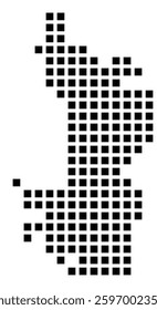 Symbol Map of the City Phoenix (Arizona) showing the city with a pattern of just a few black squares