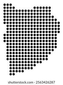 Symbol Map of the City Pisa (Italy) showing the city with a pattern of just a few black dots