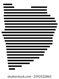 Symbol Map of the City Pisa (Italy) showing the city with a few black horizontal lines