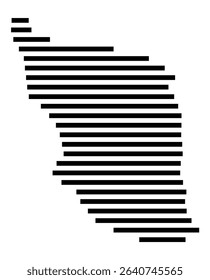 Symbol Map of the city Plankstadt (Baden-Württemberg, Germany) showing the area of the city with just a few black horizontal lines
