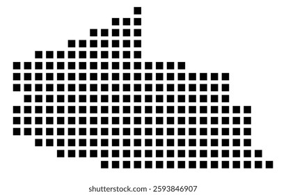 Symbol Map of the City Plano (Texas) showing the city with a pattern of just a few black squares