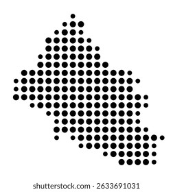 Symbol Map of the city Plochingen (Baden-Württemberg, Germany) showing the city with a pattern of just a few black dots