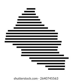 Symbol Map of the city Plochingen (Baden-Württemberg, Germany) showing the area of the city with just a few black horizontal lines