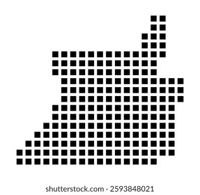 Symbol Map of the City Pompano Beach (Florida) showing the city with a pattern of just a few black squares