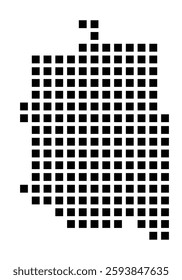 Symbol Map of the City Pontiac (Michigan) showing the city with a pattern of just a few black squares