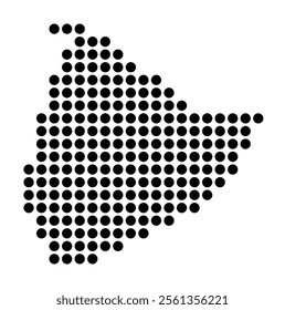 Symbol Map of the City Prat de Llobregat, El (Spain) showing the city with a pattern of just a few black dots